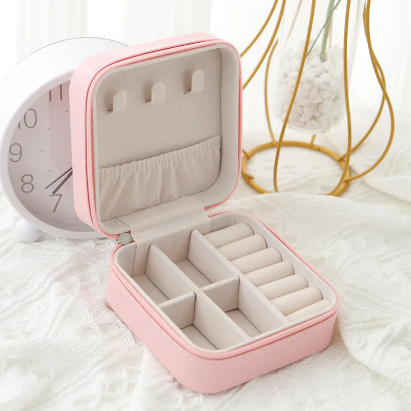 Compact Sieradendoosje voor Onderweg, PU-Leer & Slechts 100 Gram