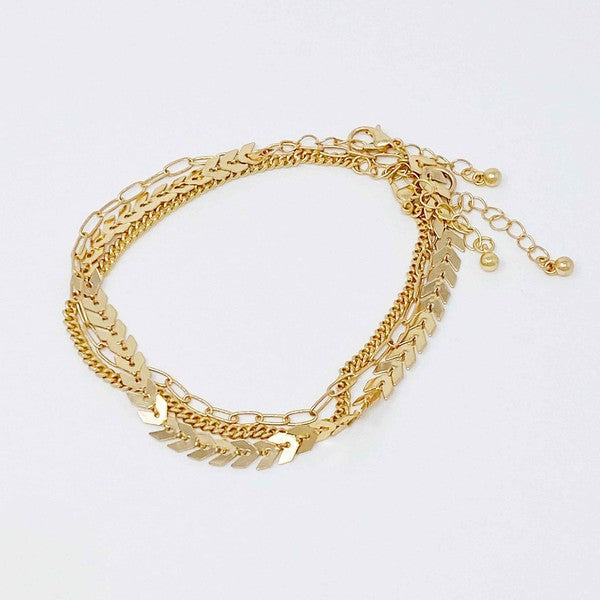 Lily Driedelige Enkelbandjes Set, Gelaagde Look & Verstelbare Lengte