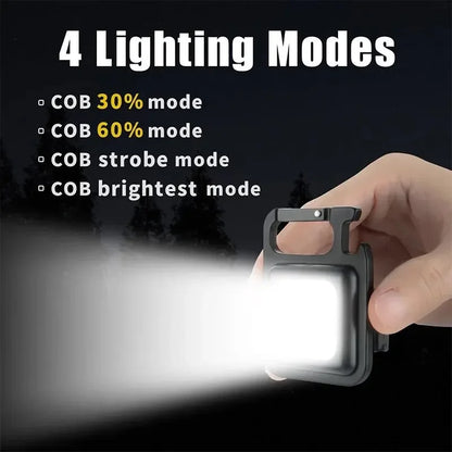 Compacte COB Sleutelhangerlamp, Oplaadbaar via USB-C & Sterke Magneet