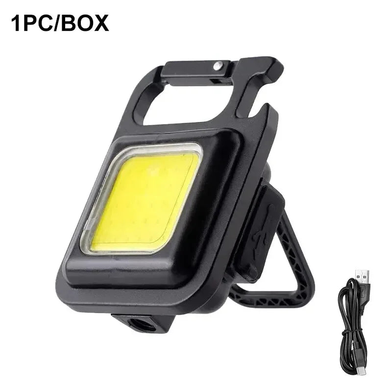 Compacte COB Sleutelhangerlamp, Oplaadbaar via USB-C & Sterke Magneet
