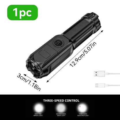 Compacte COB Sleutelhangerlamp, Oplaadbaar via USB-C & Sterke Magneet