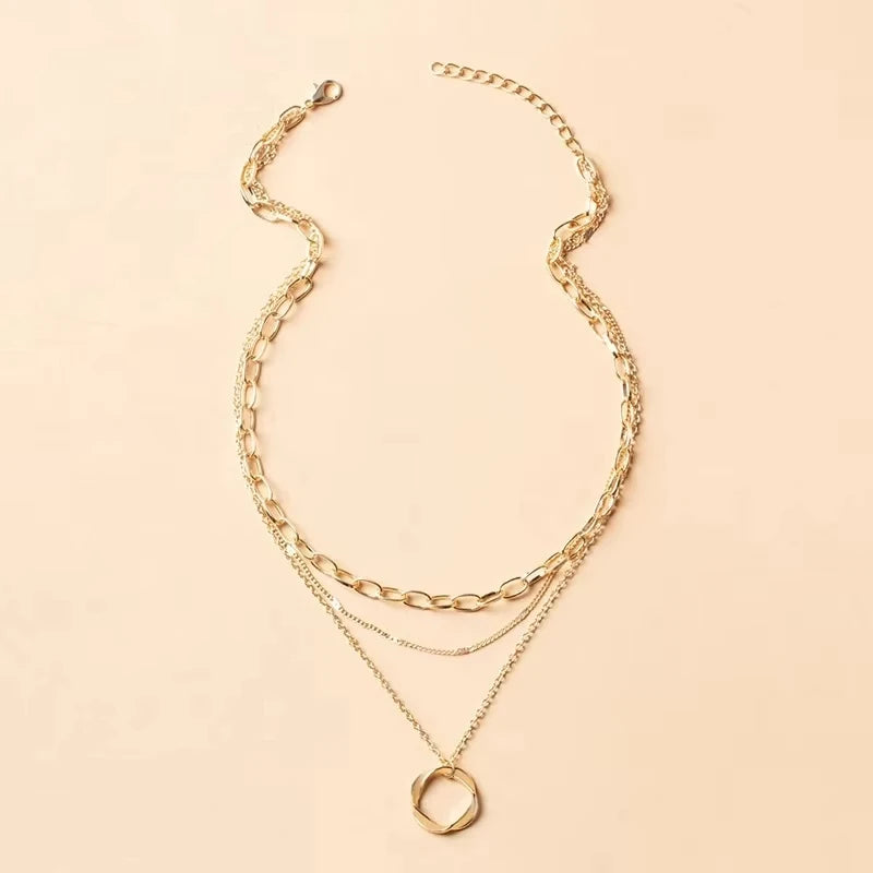 Stella Meerlaagse Bedelketting, Zirkonia Steentjes & Vintage Uitstraling