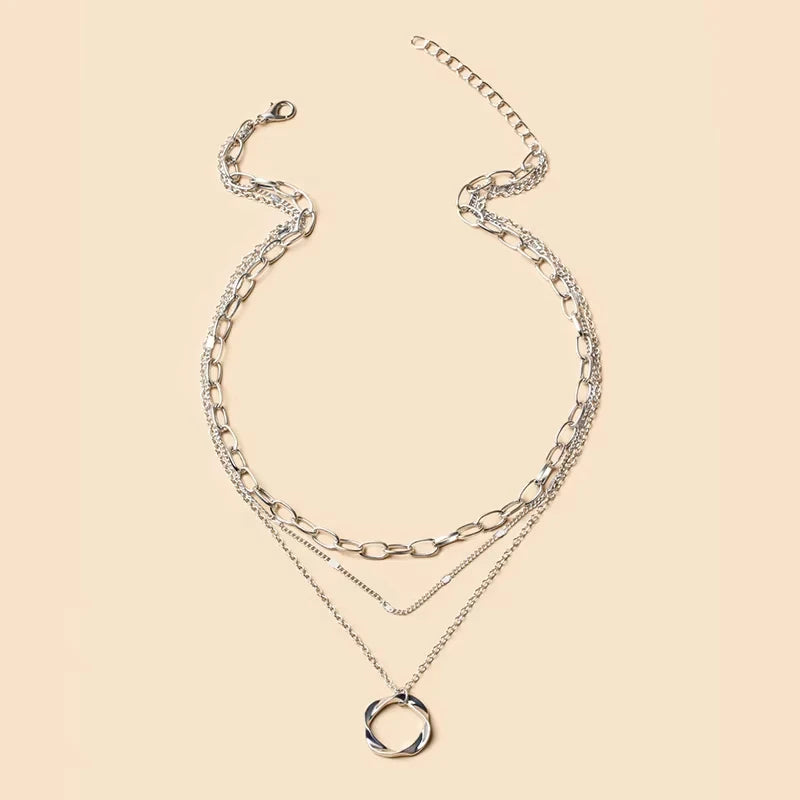Stella Meerlaagse Bedelketting, Zirkonia Steentjes & Vintage Uitstraling