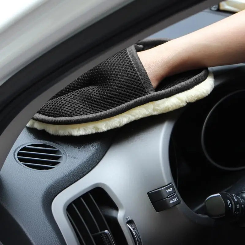 Dikke Pluche Autowashandschoen, Zacht Voor De Lak & Wast En Poetst