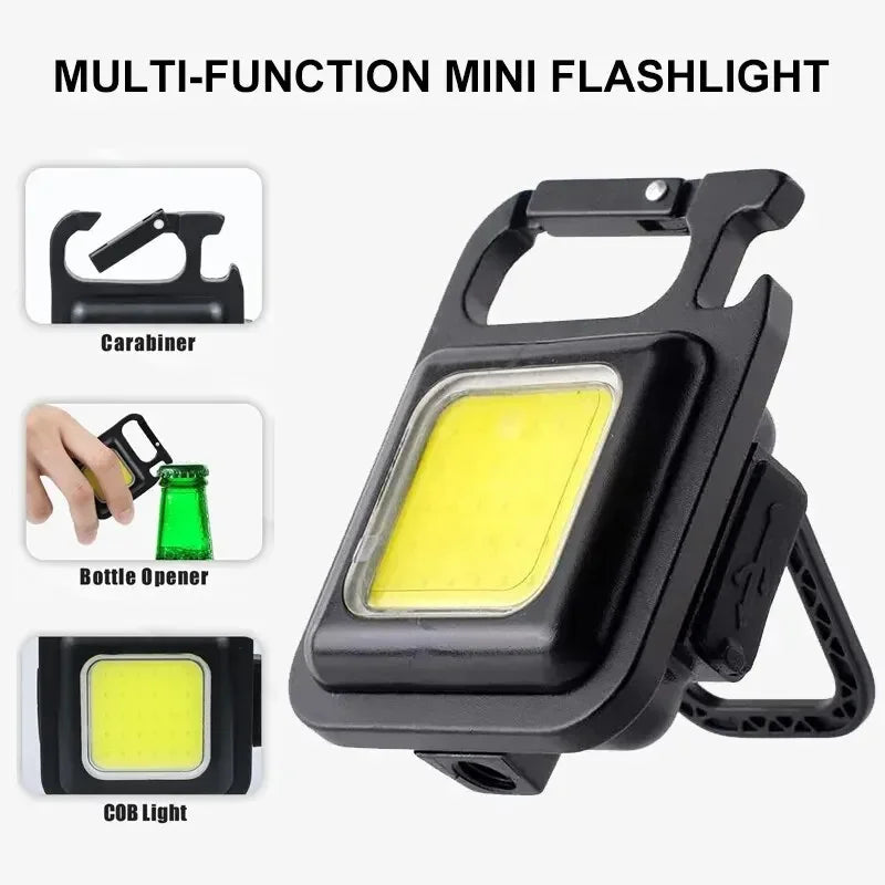 Compacte COB Sleutelhangerlamp, Oplaadbaar via USB-C & Sterke Magneet