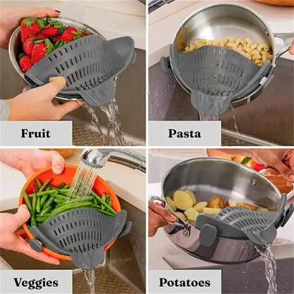 Verstelbaar Siliconen Clipvergiet, Past Op De Meeste Pannen & Bespaart Kastruimte