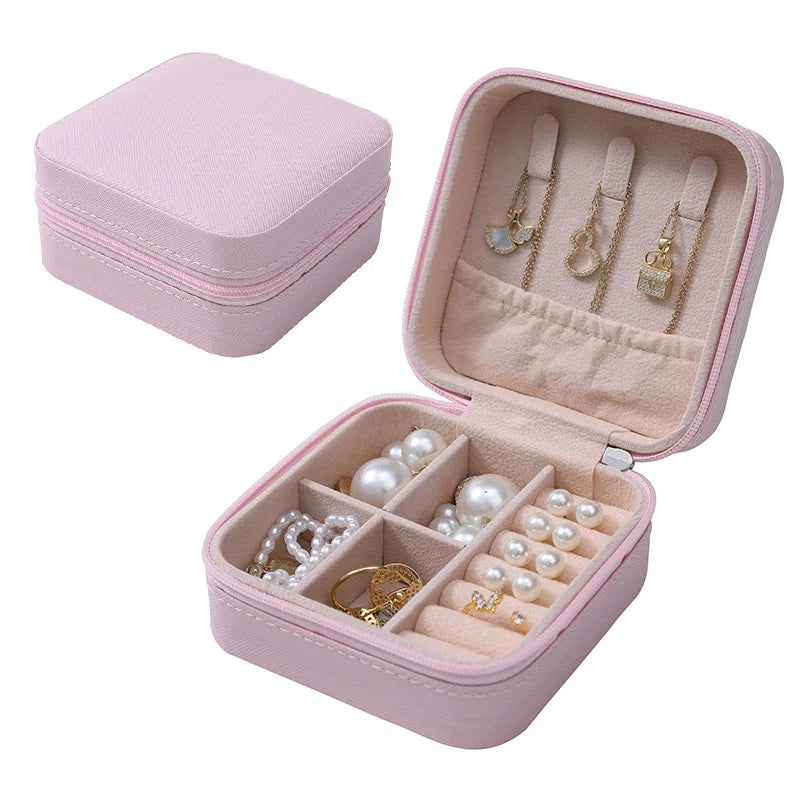 Compact Sieradendoosje voor Onderweg, PU-Leer & Slechts 100 Gram