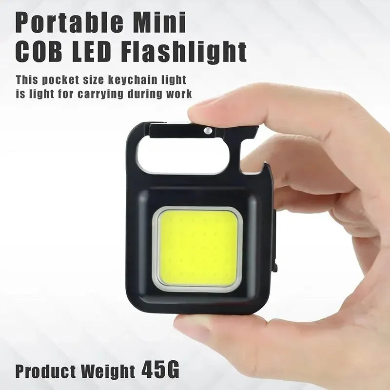 Compacte COB Sleutelhangerlamp, Oplaadbaar via USB-C & Sterke Magneet