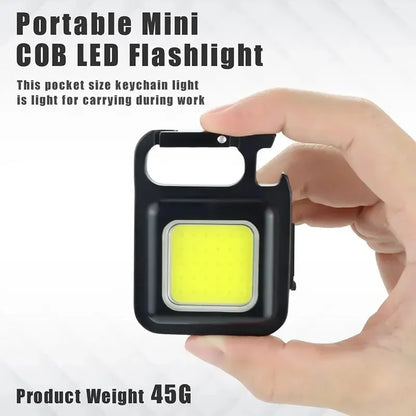 Compacte COB Sleutelhangerlamp, Oplaadbaar via USB-C & Sterke Magneet