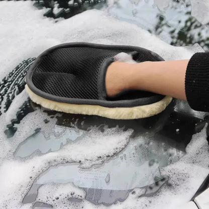 Dikke Pluche Autowashandschoen, Zacht Voor De Lak & Wast En Poetst