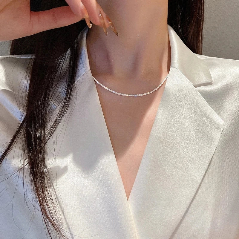 Sophie Korte Ketting met Steentje, Subtiele Fonkeling & Licht Draagcomfort